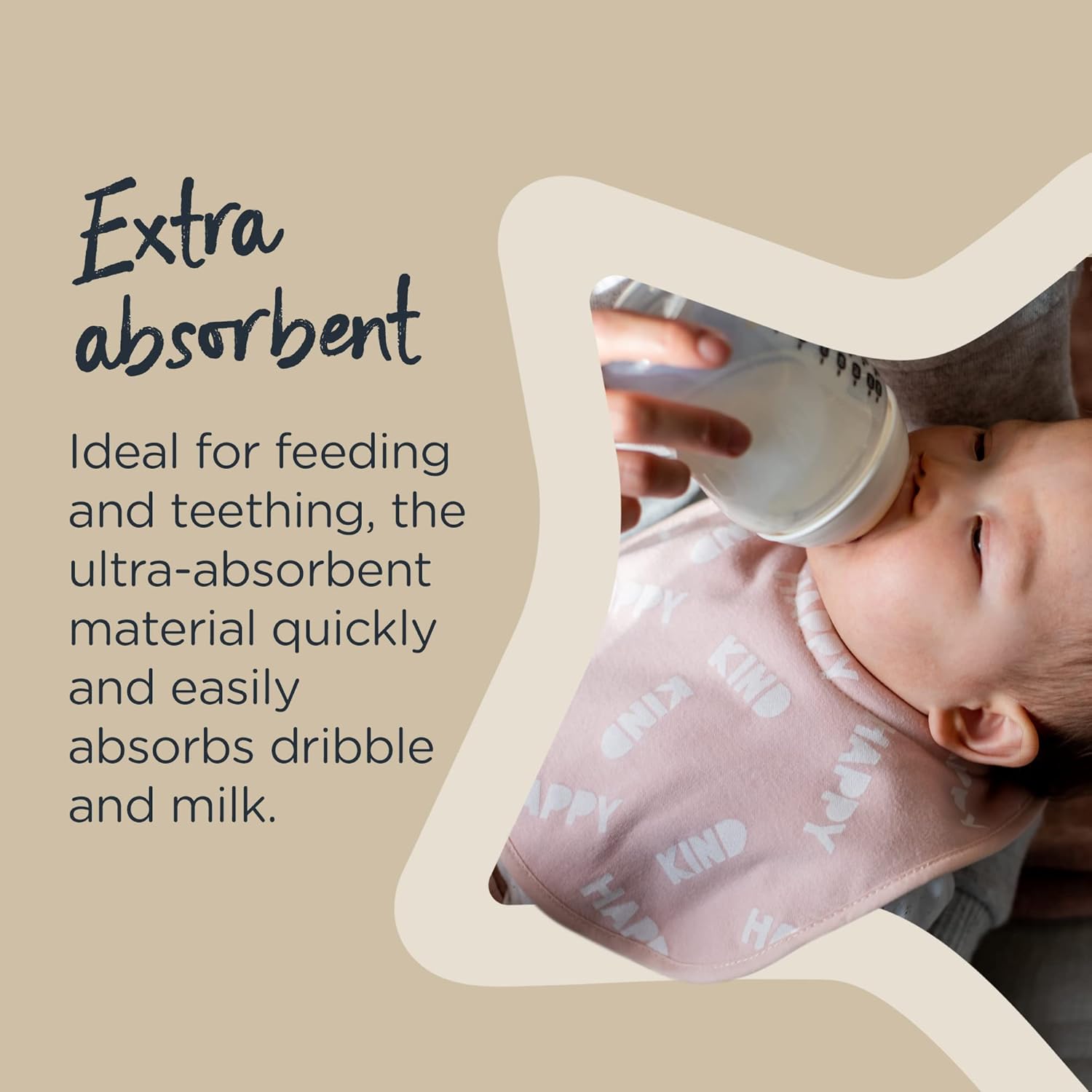 Tommee Tippee Milk Feeding Bibs, Comfeefit, Super Soft and Extra Absorbent, Adjustable and Reversible, OEXO-TEX Approved Material, Pack of 2, Colours and Designs Vary
