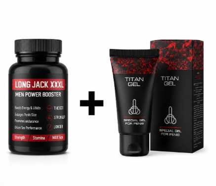 Long Jack XXXL & Titan Gel Best Man Power Booster Male Enhancement & Stamina Increase, Libido, and Energy to Herbal