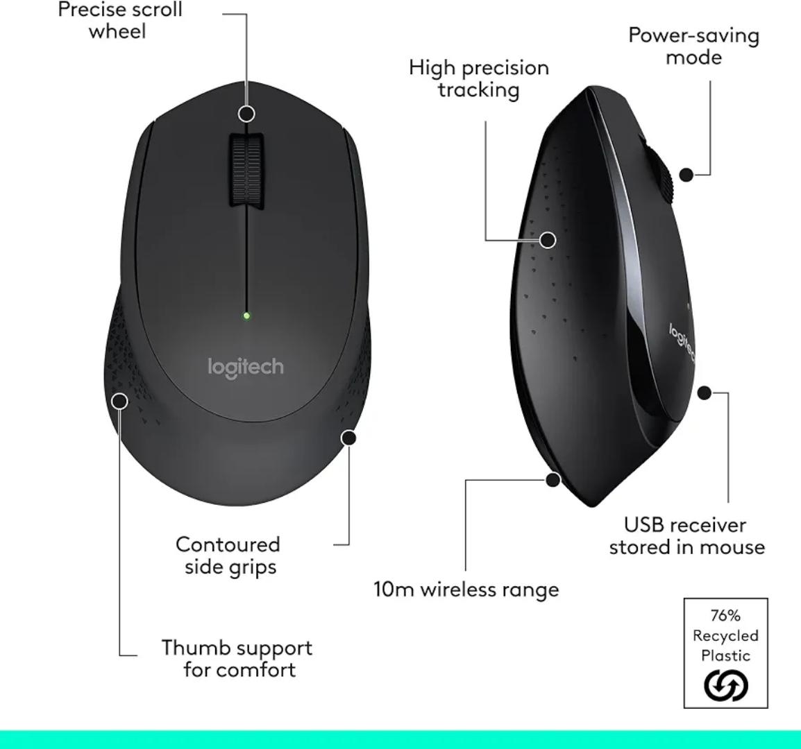 Logitech MK345 Full Size Wireless Keyboard And Mouse Combo