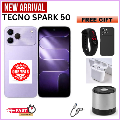 New Arrival Tecno SPARK 50 4G 256GB ROM+ Upto 16GB RAM 6.78" SCREEN ,6700mAh Battery 50MP CAMERA ANDROID 16