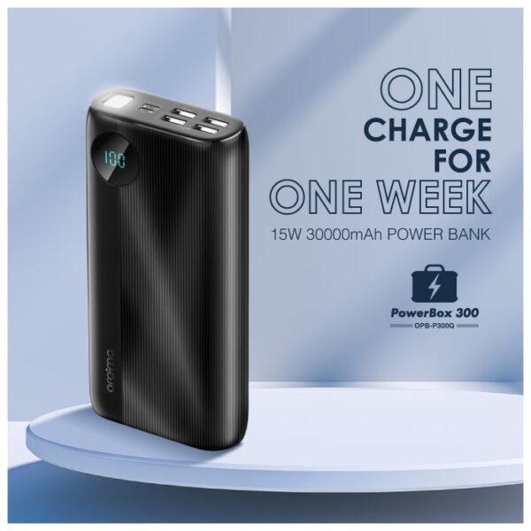 Oraimo Traveller Power Bank 30000mAh 27000mAh 20000mAh 10000mAh 12W Smart Fast Charging Slim Portable Power Bank type C Charging universal Compatibility Powerbank with overcharge protection