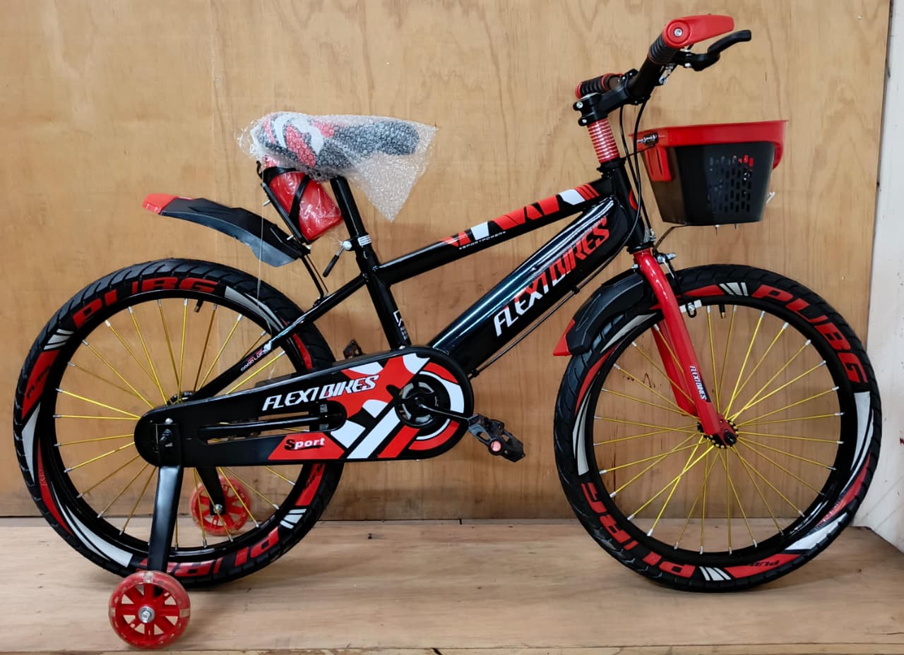 Flexibikes Size 20 Kids Bicycle – Durable Model with Training Wheels & Front Basket for Children Age 5–14 Years – Strong Beginner-Friendly Cycling Bike for Outdoor Riding, Learning & Adventure Fun