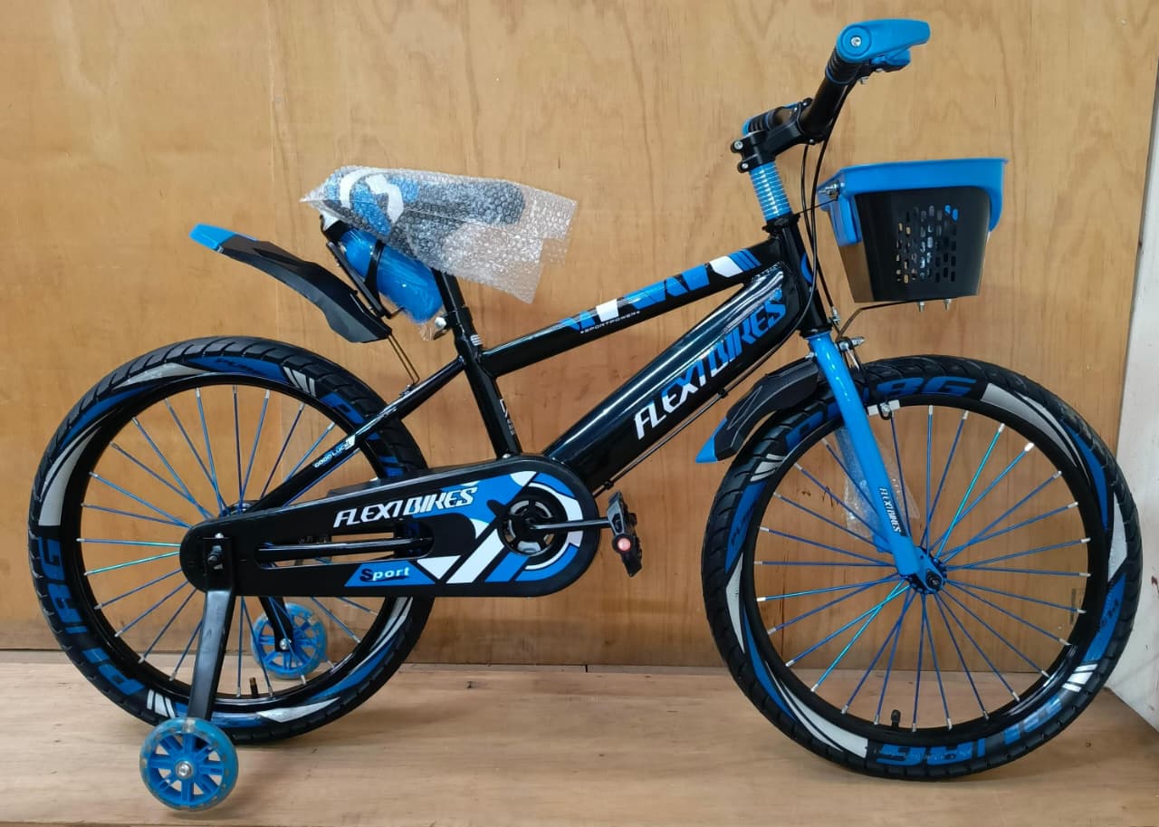 Flexibikes Size 20 Kids Bicycle – Durable Model with Training Wheels & Front Basket for Children Age 5–14 Years – Strong Beginner-Friendly Cycling Bike for Outdoor Riding, Learning & Adventure Fun