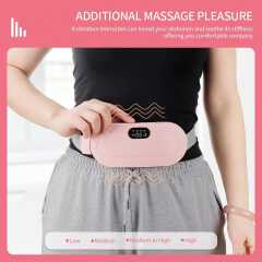Rechargeable Menstrual Heating Pad Belt | Portable Period Cramp Relief Belt | 3 Heat Levels & 4 Massage Modes | Cordless Abdominal Heat Therapy