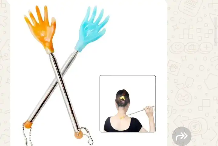 Telescopic Back Scratcher | Extendable Stainless Steel Back Scratcher | Portable Itch Relief Massager | Ergonomic Handheld Body Scratcher for Home, Office & Travel