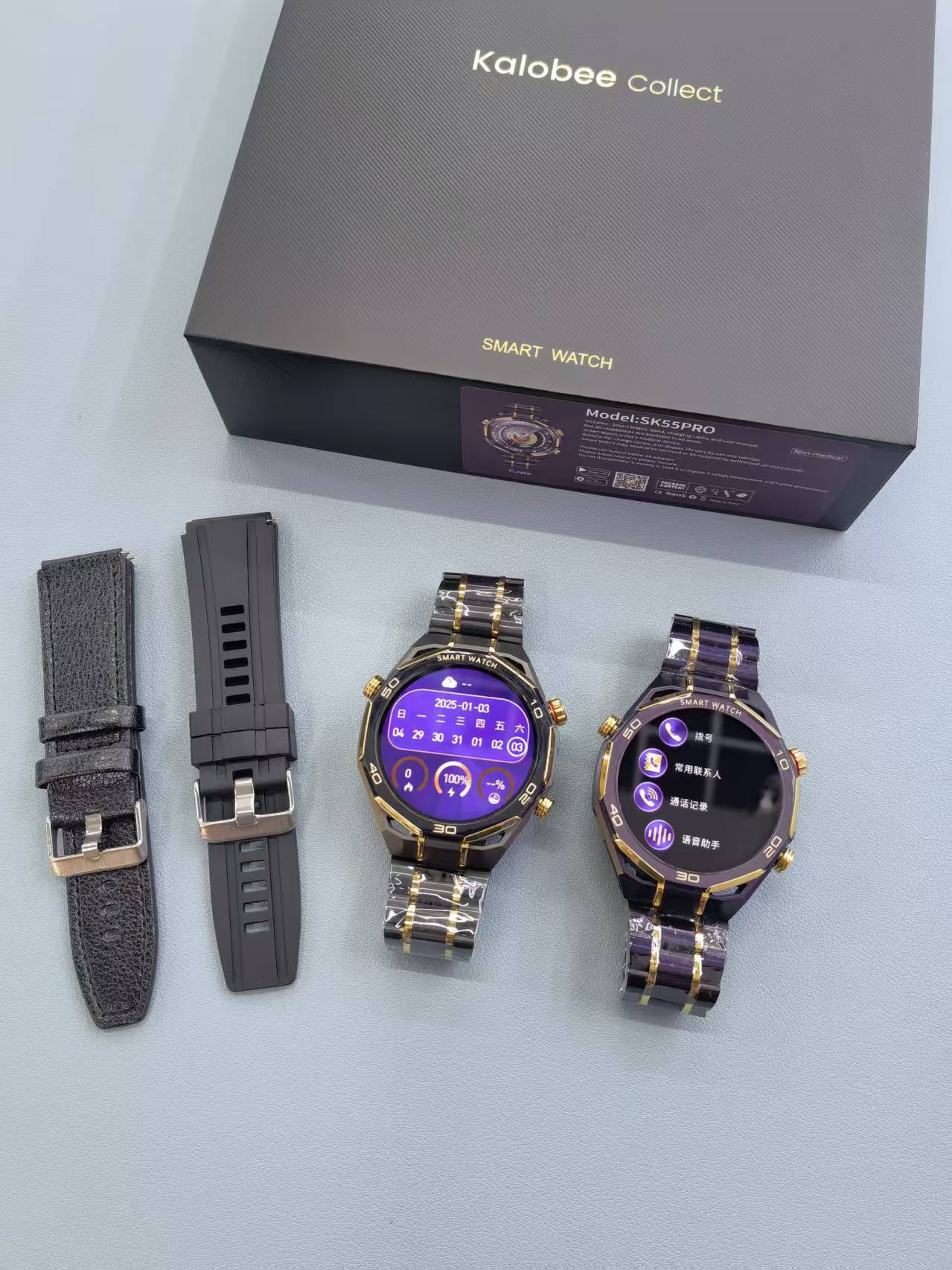 Men Smart Watch 1.53 Amoled LED Flashlight Outdoor Sport Tracker Health Monitoring Bluetooth Call AI Voice IP68 Smartwatch Supports dynamic clock faces, 3D menus, Chat GPT/Alipay