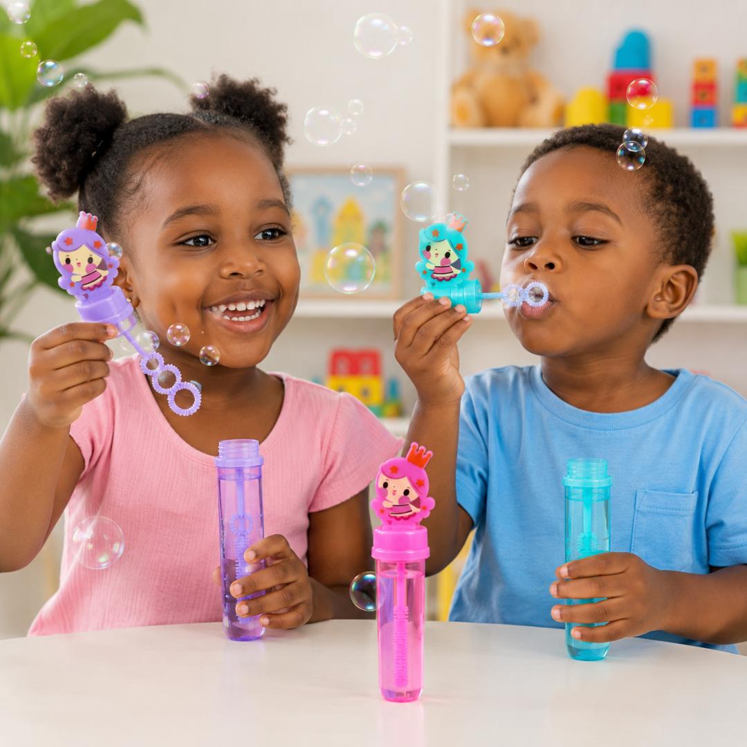3PCS Kids Bubble Wand Set – Cartoon Bubble Blowers with Bubble Solution for Outdoor & Indoor Fun, Party Favors & Birthday Gifts