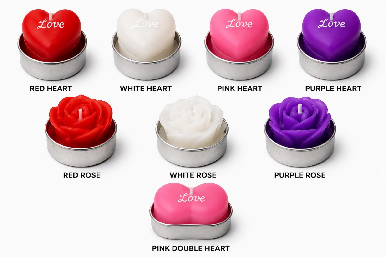 Decorative Tealight Candles – Heart & Rose Shaped Romantic Candles for Home Decor, Gifting & Special Occasions