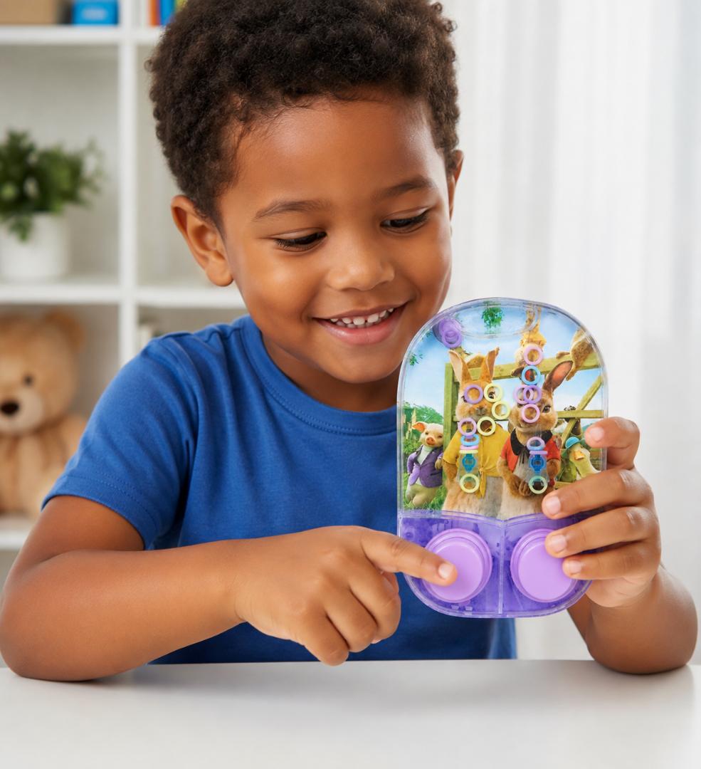 Kids Water Ring Toss Game – Handheld Water Game Toy, Interactive Ring Hook Game, No Batteries, Portable Fun Toy for Boys & Girls 3+