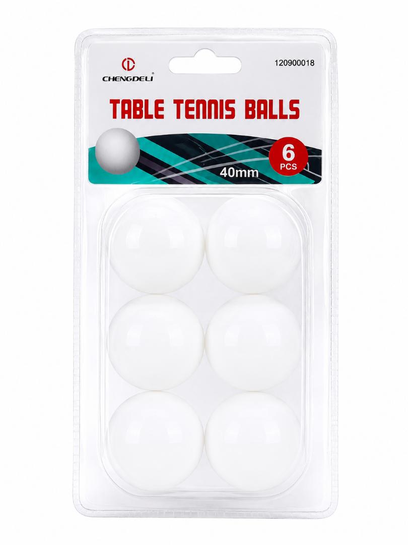 Chengdeli 40mm Table Tennis Balls 6pcs – Ping Pong Balls for Training & Practice – White/Orange