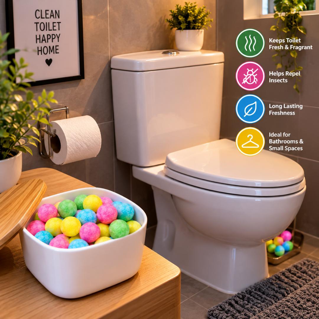 MARAYA Camphor Balls 150g – Multicolor Moth Balls & Toilet Freshener for Wardrobe, Bathroom, Shoes & Home