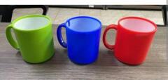6pcs Assorted Colour Plastic Mugs with Handles – Reusable Tea, Coffee, Milk and Water Cups for Home, School & Office