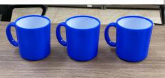 6pcs Assorted Colour Plastic Mugs with Handles – Reusable Tea, Coffee, Milk and Water Cups for Home, School & Office