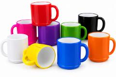 6pcs Assorted Colour Plastic Mugs with Handles – Reusable Tea, Coffee, Milk and Water Cups for Home, School & Office