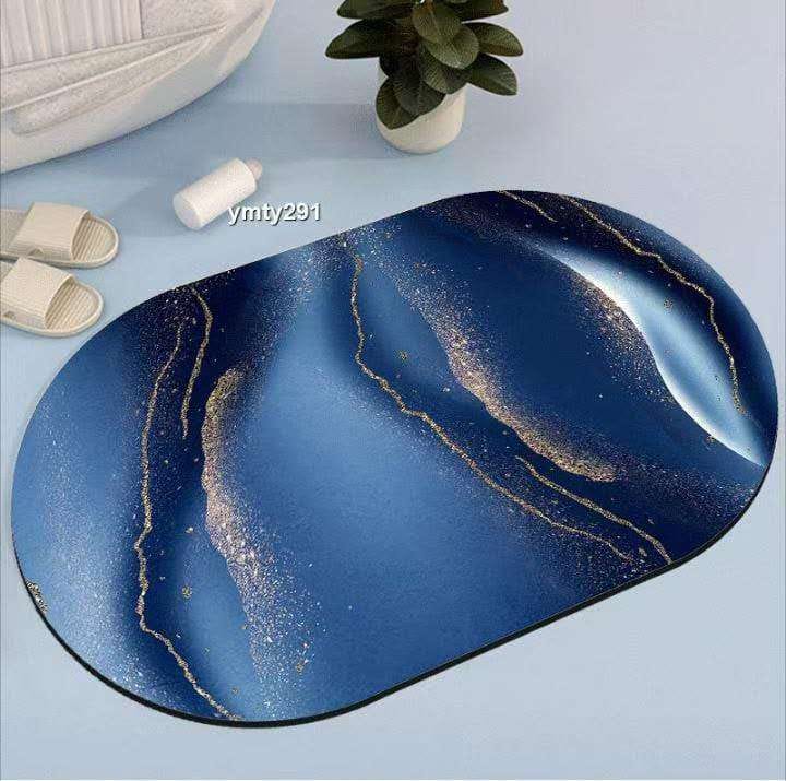High Quality Large Oval Bathroom and Door Mat - Anti-Slip Floor Mat with Rubber Underside for Bathroom, Entryway, Shower, Kitchen, Bedroom and Home Use