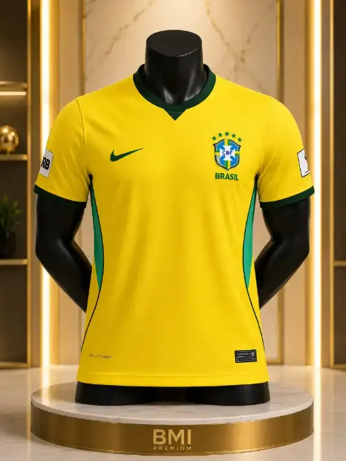 Brazil Home Football Jersey – Men's Yellow Soccer Fan Shirt | Breathable Sportswear 2025/2026 Edition