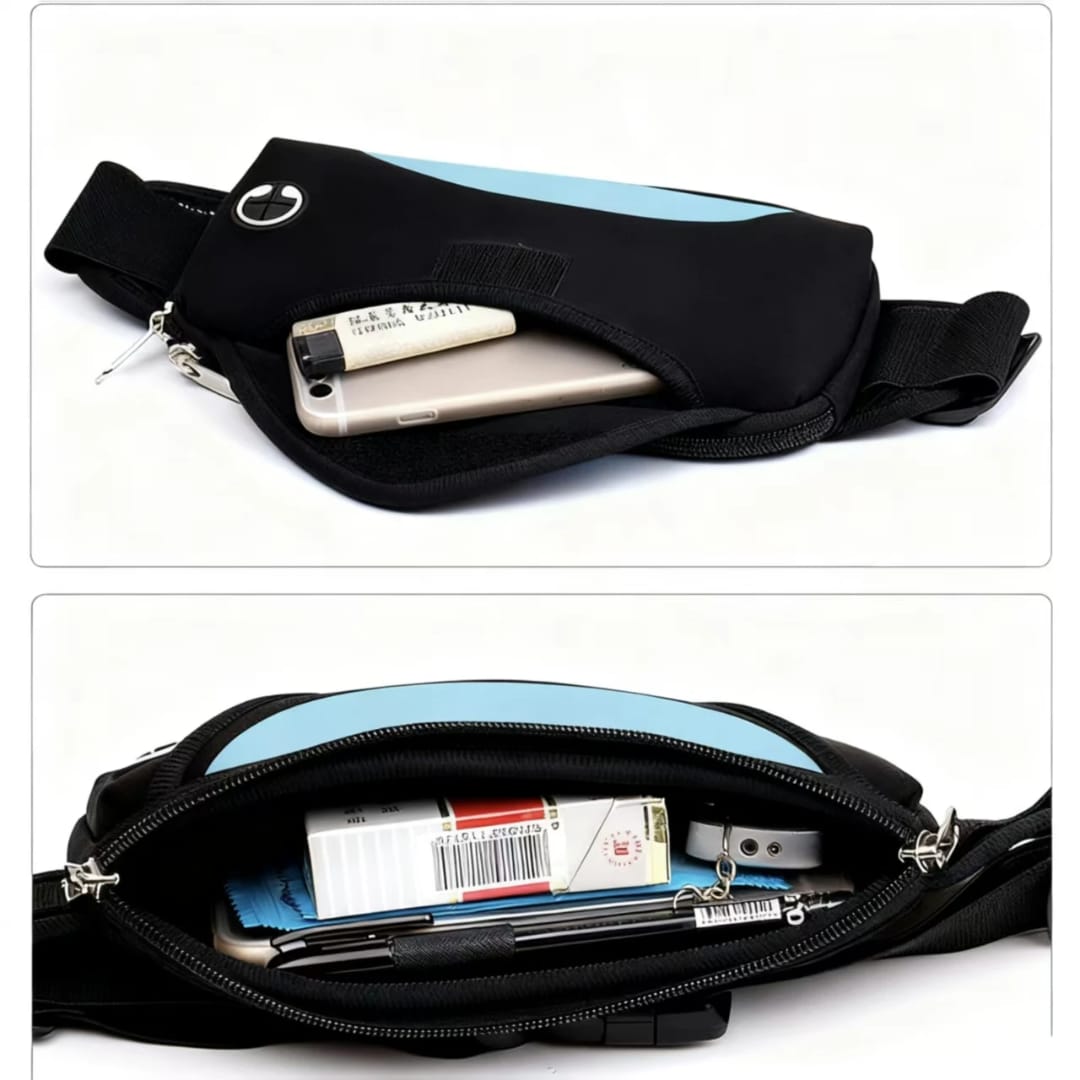 BACK IN STOCK 
🔥🔥WORKOUT 🏋🏾🏋🏾🏋🏾
Waist accessories storage Quality work out/gym/ bags
Hard body quality 
Spacious string elastic band for all sizes
With earphone loop