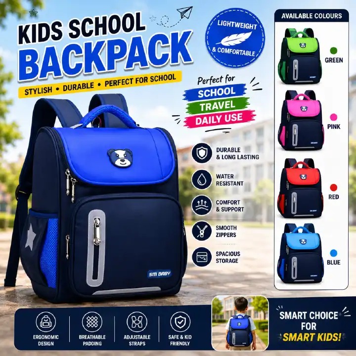 🔥🔥 OFFER OFFER !!!! 🔥🔥SM BABY BAGS+ ONE FREE WATER BOTTLE🔥🔥  , UNIQUE AND DURABLE SCHOOL BAGS