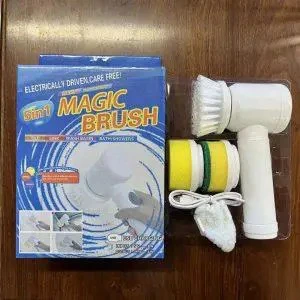 USB Rechargable magic brush with 3 option (brush, sponge & polisher) plus adhesive storage hook