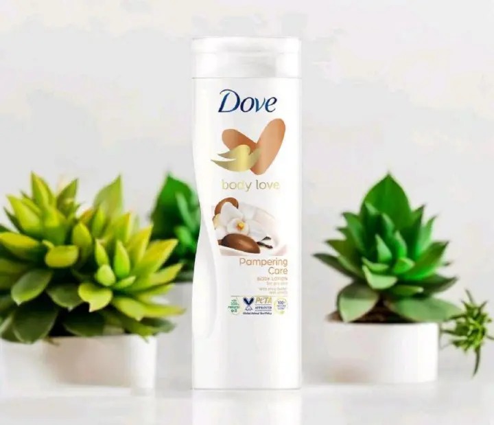 Dove skin care set/Dove 4-in-1 Pampering Shea Butter & Vanilla skincare set, which includes a body wash, body lotion, beauty bar soap, and a Victoria's Secret Bare Vanilla fragrance mist.