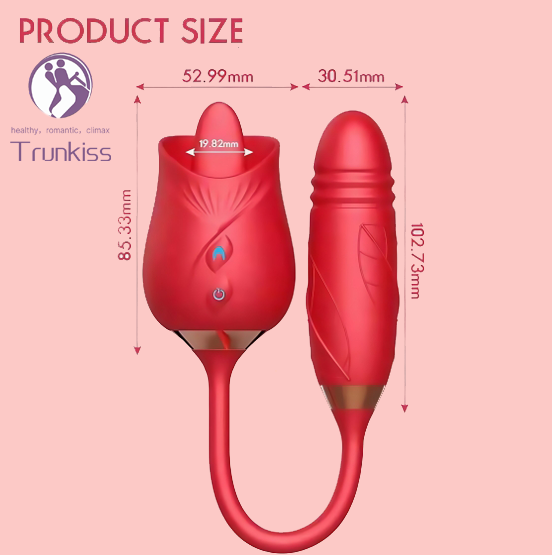 Rose Tongue Licking Vibrator for Women USB Rechargeable Waterproof Silicone Clitoral Stimulator with 10 Vibration Frequencies view 3