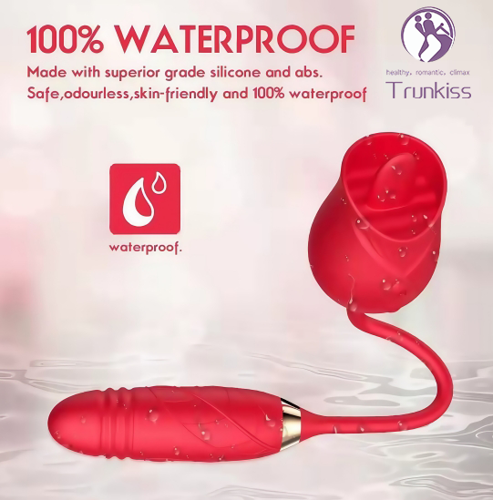 Rose Tongue Licking Vibrator for Women USB Rechargeable Waterproof Silicone Clitoral Stimulator with 10 Vibration Frequencies view 4