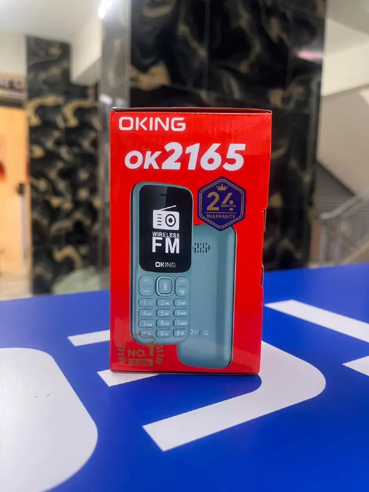 OKING OK 2165 FEATURED KABAMBE MOBILE PHONE WITH DUAL SIM CARD, LOUD SPEAKER, FACEBOOK, VIBRATION, ALARM, HD CAMERA, CALCULATOR, POWERFUL BATTERY, WIRELESS FM & BIG TORCH RELIABLE MOBILE PHONE DESIGN