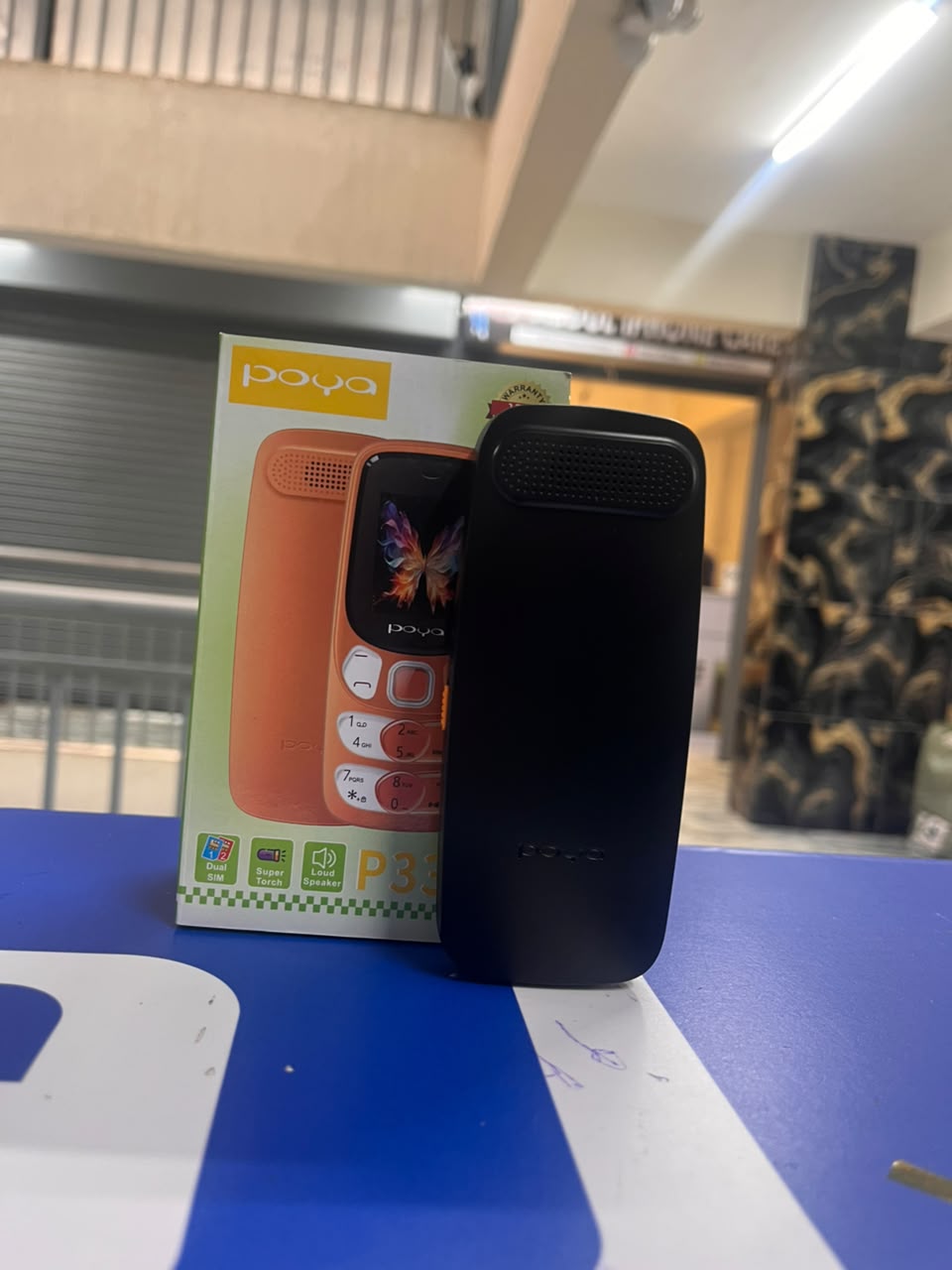 Poya P3390 Featured Kabambe Mobile Phone with dualSIM Card, Loud Speaker, Facebook, Vibration Alarm, HD Camera Calculator, Powerful battery, Wireless FM & Big Torch reliable type c charger color black