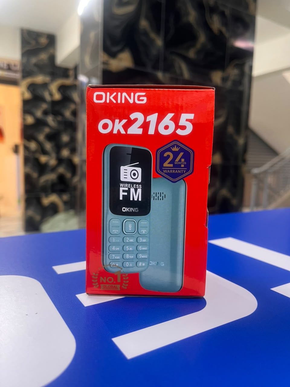 OKING OK 2165 FEATURED KABAMBE MOBILE PHONE WITH DUAL SIM CARD, LOUD SPEAKER, FACEBOOK, VIBRATION, ALARM, HD CAMERA, CALCULATOR, POWERFUL BATTERY, WIRELESS FM & BIG TORCH RELIABLE MOBILE PHONE DESIGN