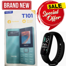 TECNO T101 FEATURE PHONE 32MB RAM 32MB ROM 1.77 INCH QVGA DISPLAY 0.08 MP REAR CAMERA 1000 MAH BATTERY DUAL SIM WIRELESS FM RADIO LOUD SPEAKER PHONES LED TORCH KATULULU KABAMBE SMARTPHONES WITH WATCH