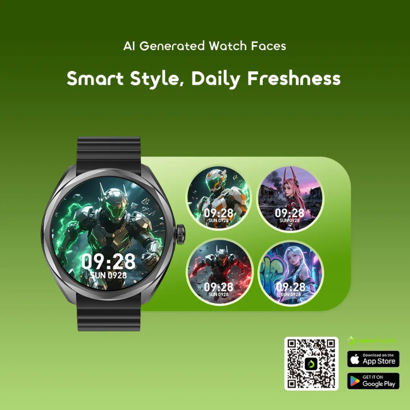 (New Arrival) Oraimo Watch Nova 2R Smartwatch 1.43 Inch AMOLED HD Screen Wireless Calling 140 Plus Sports Modes Health Tracking Smart Watch for Android and iOS Smartphones Premium Zinc Alloy Build