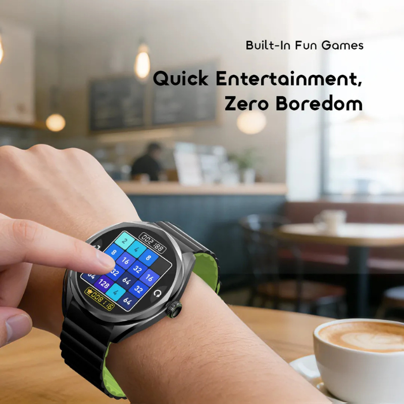(New Arrival) Oraimo Watch Nova 2R Smartwatch 1.43 Inch AMOLED HD Screen Wireless Calling 140 Plus Sports Modes Health Tracking Smart Watch for Android and iOS Smartphones Premium Zinc Alloy Build