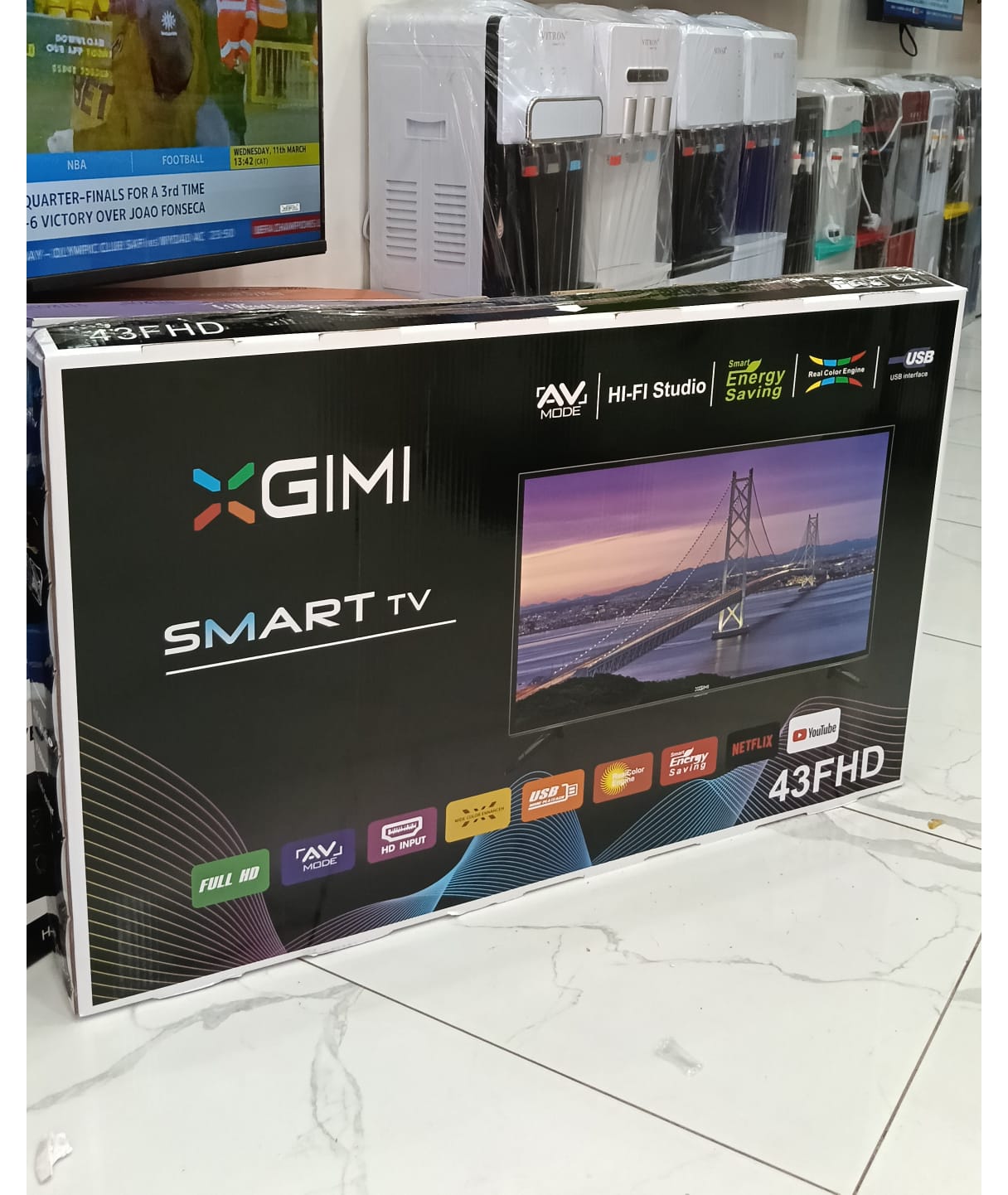 Xgimi 43” Smart Android Digital TV Frameless LED Display Smart TV Style 1080 HD Ultra Clear Picture Chromecast Built-in WiFi Bluetooth HDR Home Entertainment Television