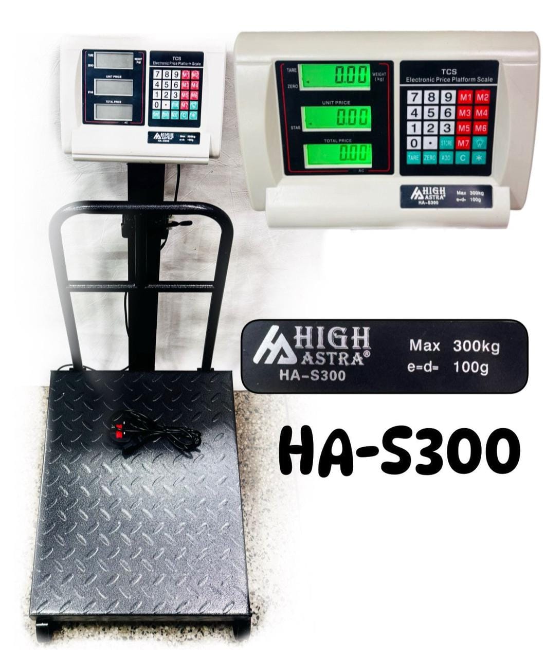 Heavy Duty Digital Platform Weighing Scale Industrial Electronic Floor Scale 100kg 150kg 200kg 300kg 500kg Capacity Precision Platform Scale for Commercial Shop Warehouse and Market Use