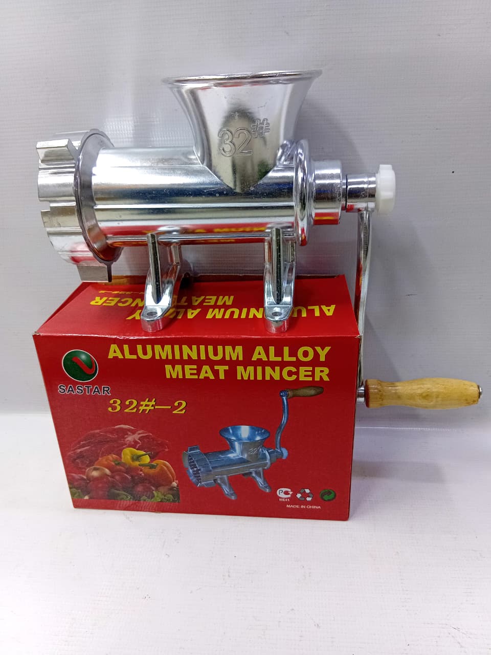 Manual Meat Mincer Heavy Duty Hand Operated Meat Grinder No.12 No.22 No.32 Stainless Steel Table Clamp Meat Grinding Machine for Home Kitchen Butchery Sausage Making