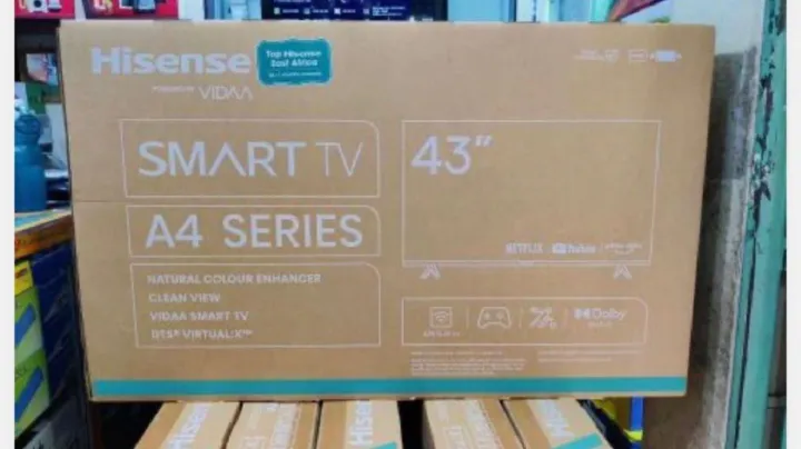 Hisense 43” A4 Series Smart TV VIDAA OS Powered Frameless Full HD Smart Television WiFi Built-in Apps Home Entertainment TV with 1 Year Warranty