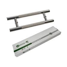 KAC Quality Aluminium Pipe Door Handle - Heavy Duty Pull Handle for Wooden & Metal Doors - Black, Silver, White Colors Available - Pair - Rustproof D-Handle for Gate, Cabinet & Office Entrance - KAC