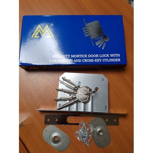 ORIV 3-Lever Mortice Deadbolt Lock for Wooden & Metal Doors | Heavy Duty Anti-Theft Door Security Deadlock with Brass Faceplate & 2 Keys | Professional Grade Mortise Gate Lock for Home & Office