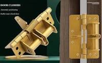 3-in-1 Automatic Self-Closing Door Hinge 4 Inch Heavy Duty Spring Loaded Positioning Hinge 90 Degree Stay Open Gold Door Closer for Room Cabinet Kitchen Office Furniture - Best Price Lowest in Kenya.
