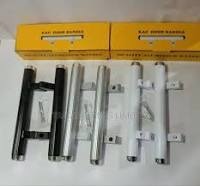 KAC Quality Aluminium Pipe Door Handle - Heavy Duty Pull Handle for Wooden & Metal Doors - Black, Silver, White Colors Available - Pair - Rustproof D-Handle for Gate, Cabinet & Office Entrance - KAC