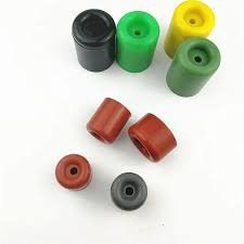 Heavy Duty Cylindrical Rubber Door Stopper 50mm Wall Protector Bumper Floor Mounted Screw In Doorstop Buffer Wedge Guard for Home Office Security Hardware Protection Black Brown Orange 5PCS.
