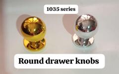 1035 Series Round Ball Cabinet Knobs - 10 Pack Luxury Gold and Silver Drawer Pulls, Decorative Metal Furniture Handles for Kitchen Cupboards, Wardrobes, Dressers & Office Desk Hardware, 25mm Diameter.