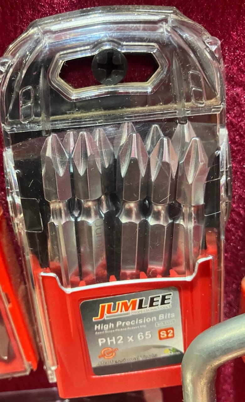Jumlee 10pcs Magnetic PH2 x 65mm Screwdriver Bit Set - High Precision S2 Alloy Steel Double-Ended Phillips Impact Drill Bits for Electric Screwdrivers and Power Tools - Heavy Duty Magnetic Screw Bits.