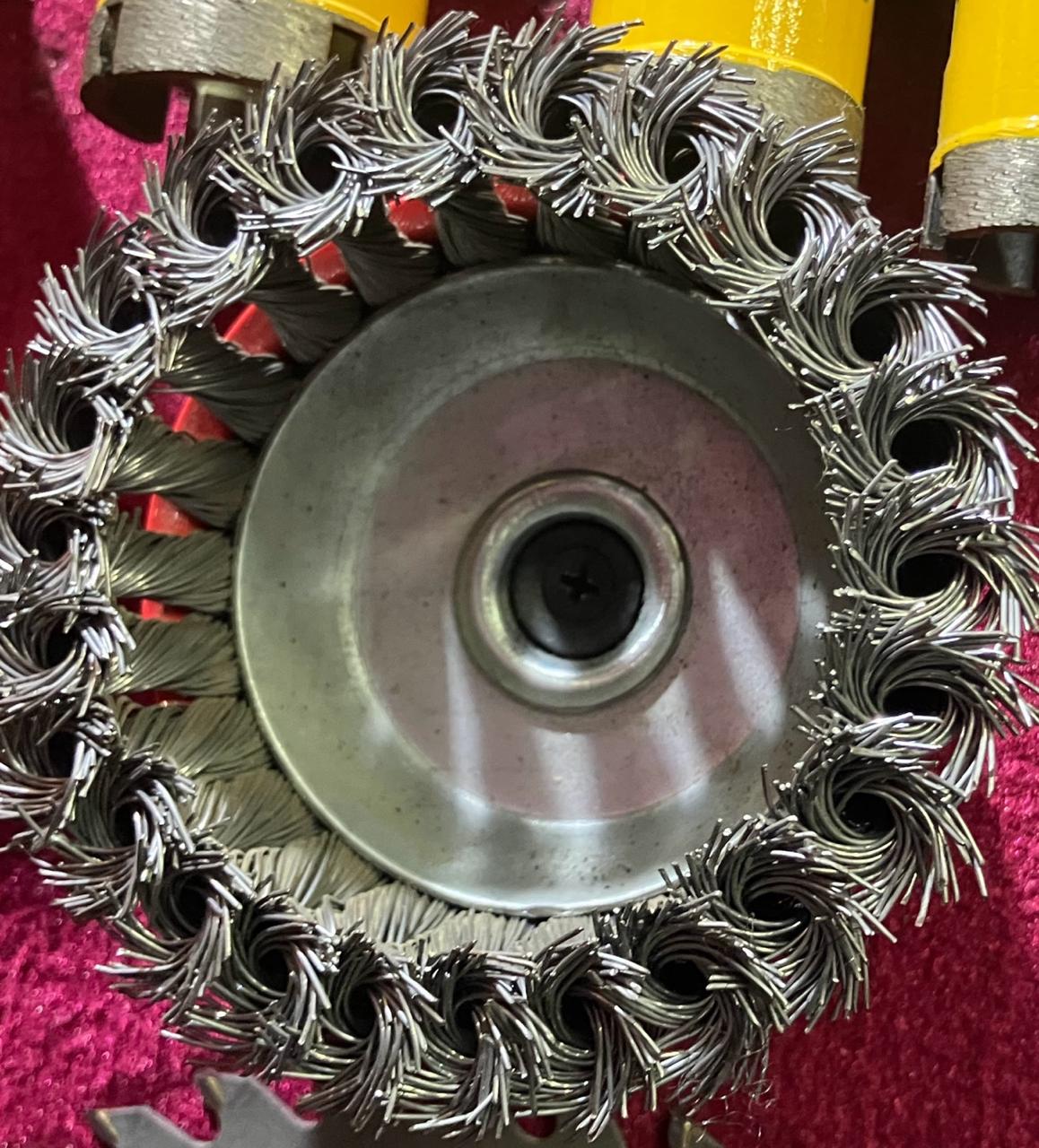 Twisted Knot Wire Wheel Brush for Angle Grinder - Professional Heavy Duty Steel Wire Cup Brush for Rust Removal, Paint Stripping, Weld Cleaning & Metal Polishing - High Performance Grinder Accessory.