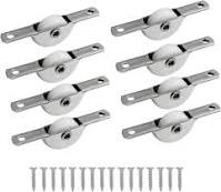 10pcs 17mm Matex Sliding Window Rollers - Heavy Duty Aluminum Window Pulley Wheels, Durable Stainless Steel  Bracket Window Rollers for Home & Office,  Smooth Glide Cabinet Door Hardware  -  10 Pack.