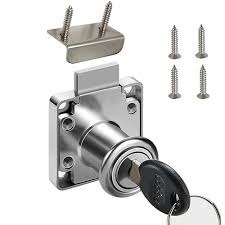 XiaoBoShi Drawer Lock Pack of 4 Square Office Desk Desk Cabinet Wardrobe Cupboard Furniture Locks Set Heavy Duty Security Cylinder Cam Lock 138-22 Replacement Hardware Fittings