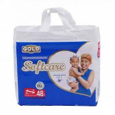 Offer price 2Softcare Gold Premium Baby Diapers - Ultra Absorbent Pants/Taped Style, All Sizes Available: Small (S), Medium (M), Large (L), XL High Quality Soft Care Gold (Pack of 40/44/48/52 Pieces)