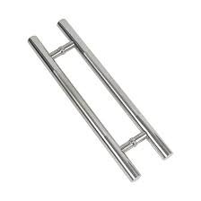 7011 Stainless Steel H-Style Glass Door Handle 60/100cm SS Back-to-Back Pull Handle Set for Commercial Office Shopfront Frameless Glass Modern Wooden Entryway Push Pull Bar Hardware Replacement Silver