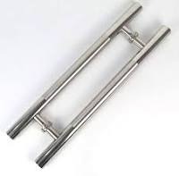 7011 Stainless Steel H-Style Glass Door Handle 60/100cm SS Back-to-Back Pull Handle Set for Commercial Office Shopfront Frameless Glass Modern Wooden Entryway Push Pull Bar Hardware Replacement Silver
