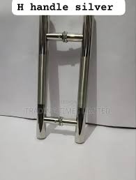 7011 Stainless Steel H-Style Glass Door Handle 60/100cm SS Back-to-Back Pull Handle Set for Commercial Office Shopfront Frameless Glass Modern Wooden Entryway Push Pull Bar Hardware Replacement Silver